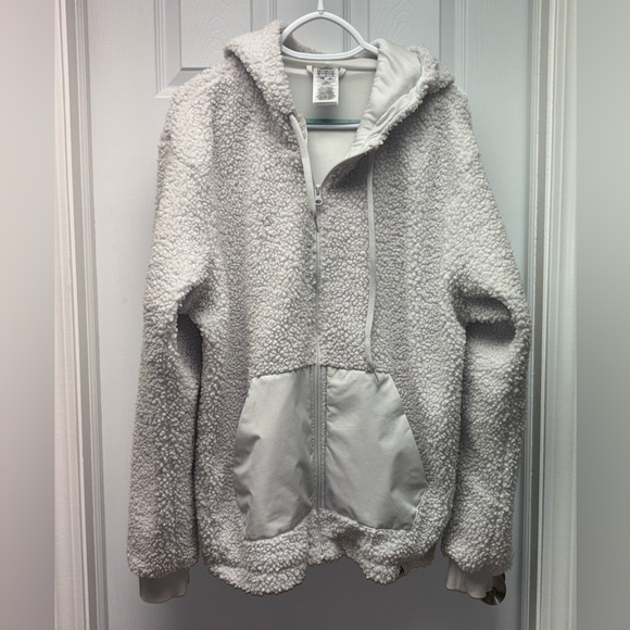 adidas Jackets & Blazers - Adidas Sherpa Fleece Zip-Up Hoodie | Women’s L